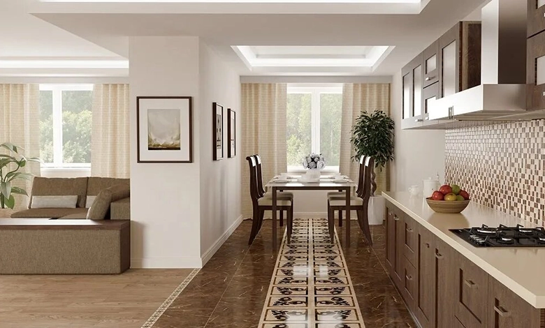 Modern Kitchen and Dining Area with Elegant Wood Staining in San Jose
